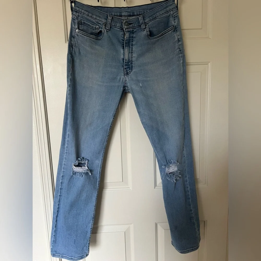 Levi's Men’s 514 Distressed Blue Straight‎ Slim Jeans Y2K 36x34